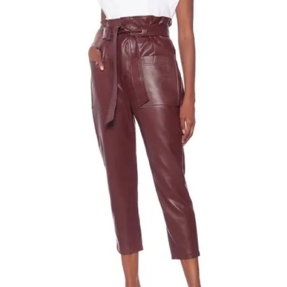 Frankie Shop Kate Faux Vegan Leather Paperbag Crop Pants Women's XS